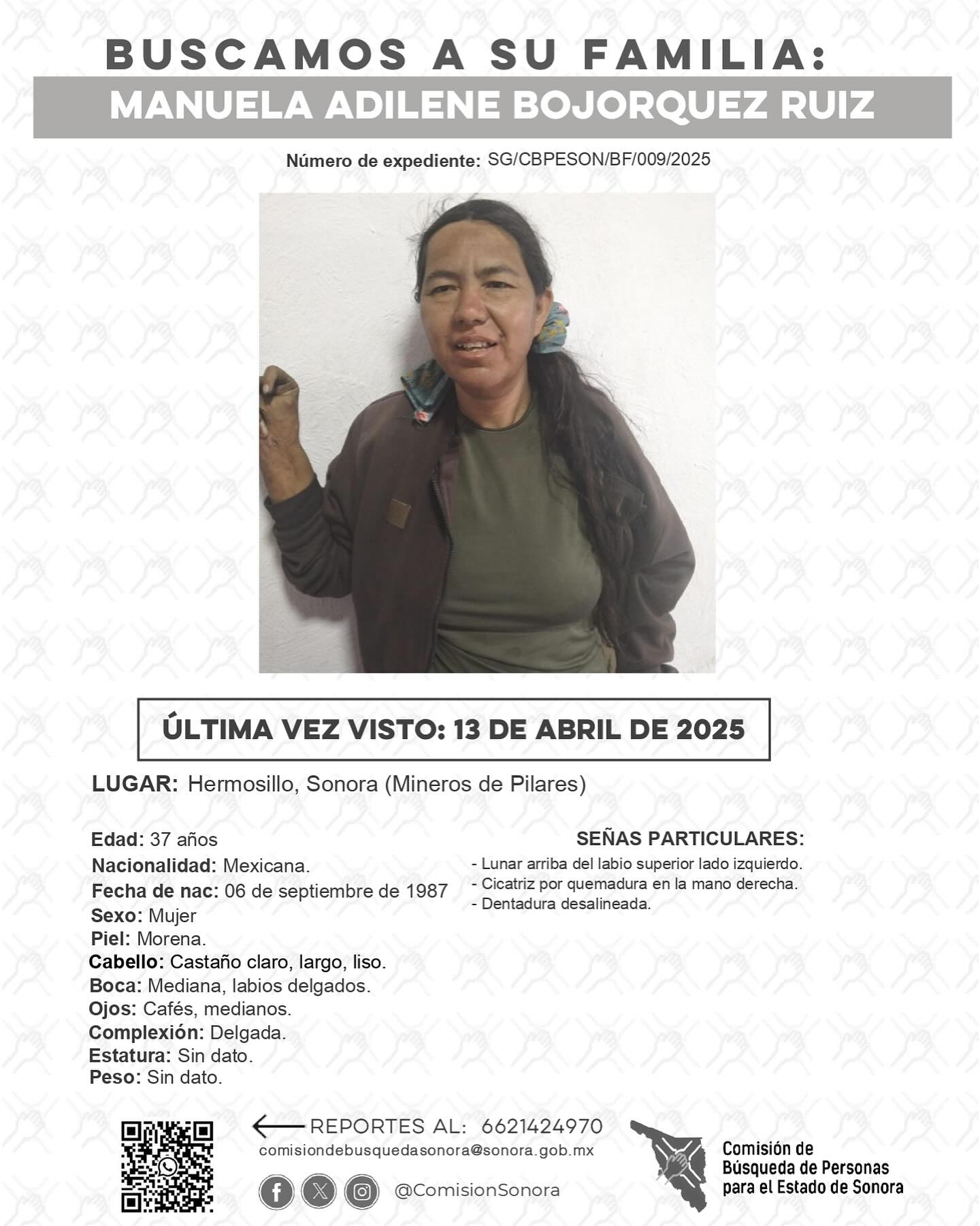MANUELA ADILENE BOJORQUEZ RUIZ - BUSQUEDA DE FAMILIA
